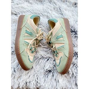 Sam Edelman Jayne Teal Tan Sneakers